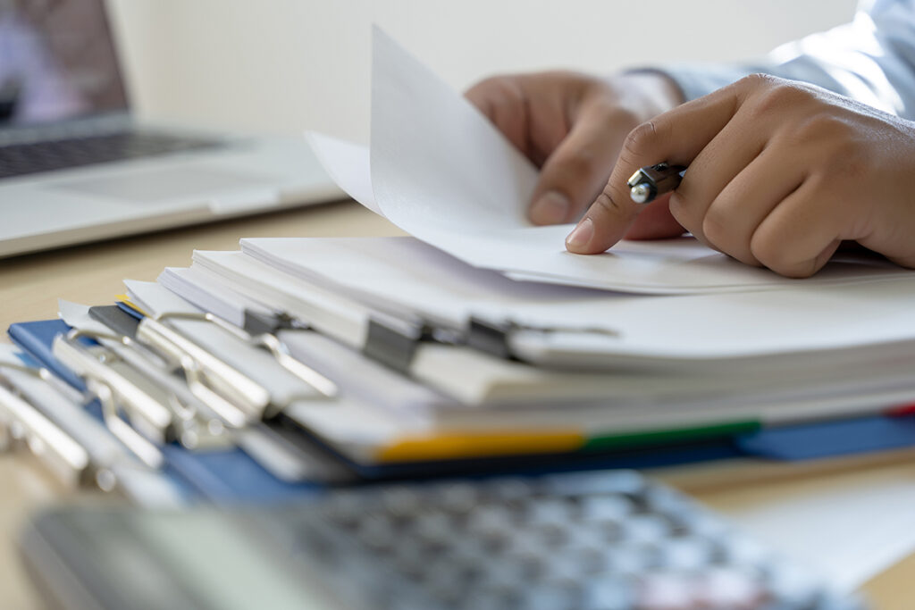 Businessman documents