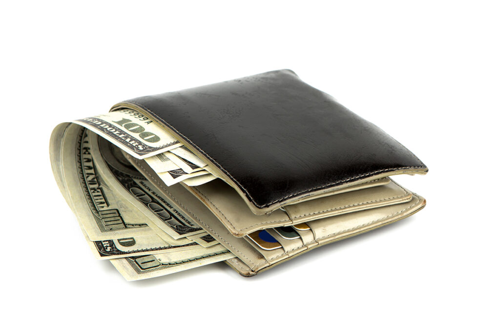 wallet with dollars
