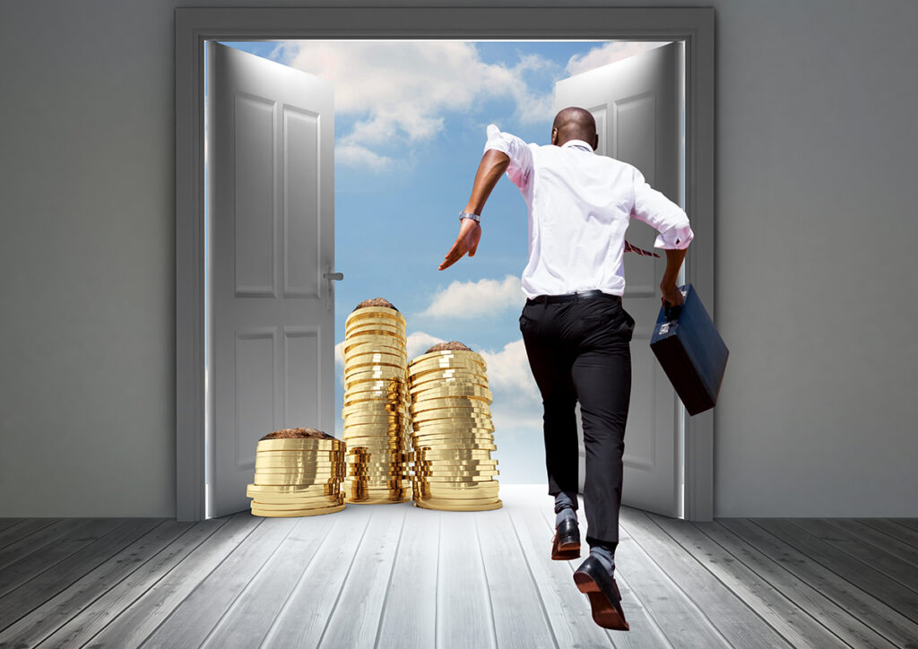 businessman holding briefcase