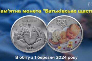 НБУ ввел в обращение памятную монету “Родительское счастье”