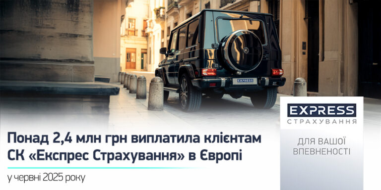 Понад 2,4 млн грн виплатила СК «Експрес Страхування» клієнтам в Європі з КАСКО у червні