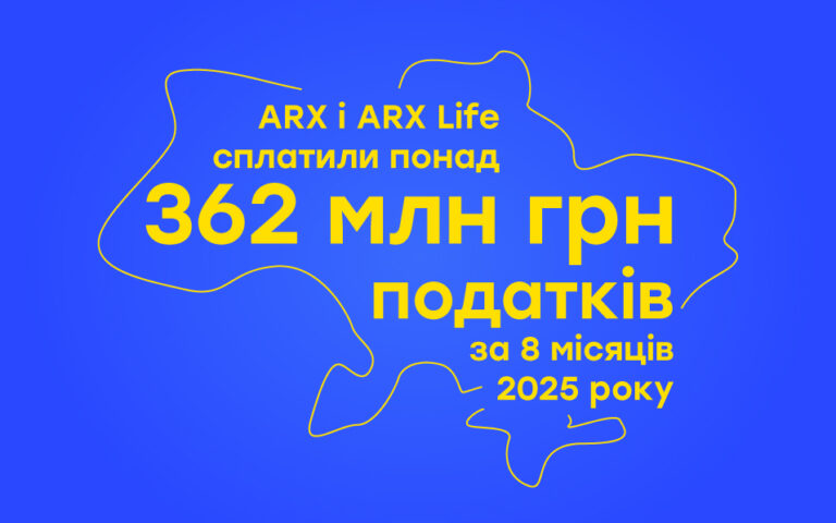 ARX і ARX Life сплатили понад 362 млн грн податків за 8 місяців 2025 року
