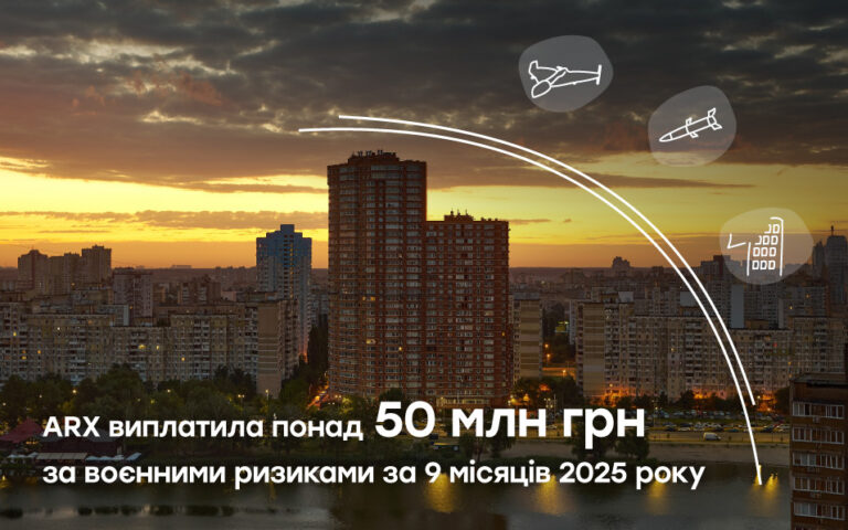 ARX виплатила понад 50 млн грн за воєнними ризиками за 9 місяців 2025 року