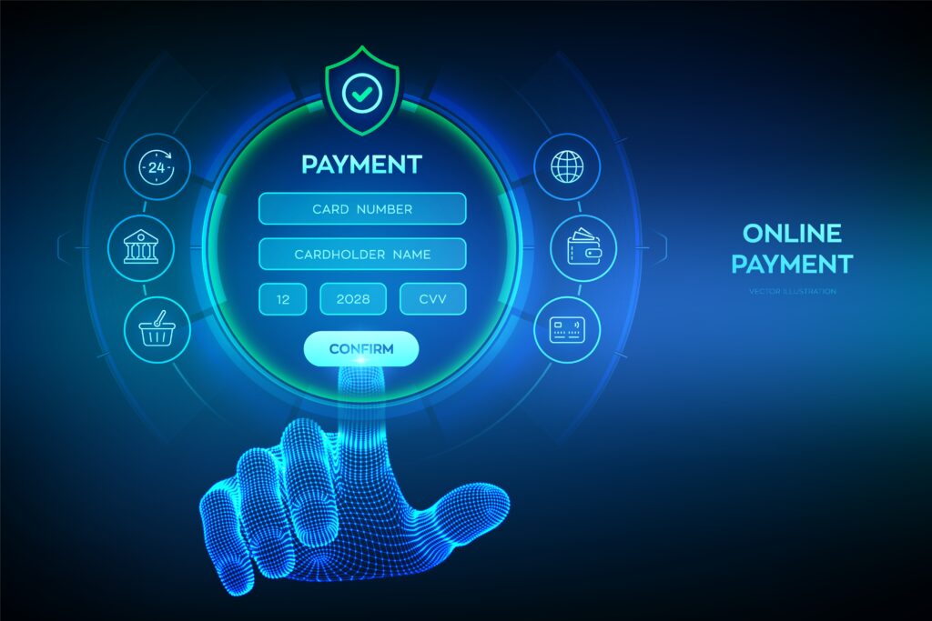 Online payment Online banking digital technology. Online payment via banking application. Online shopping. Financial transaction_платежі_платежи